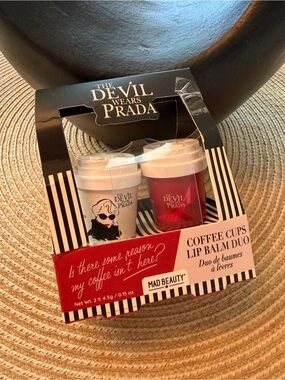 Devil Wears Prada Lip Balm Duo Coffee Cups Red Rose & White Aloe Fragrance